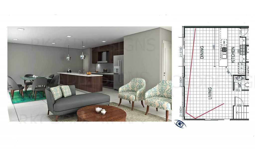 2D Black & White Floor plans | RK CAD Design